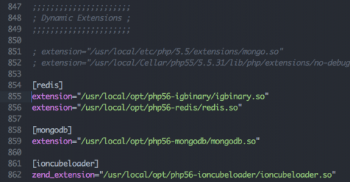 php56-igbinary extension must be loaded manually within php.ini